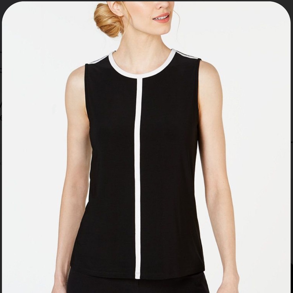 Made well Piped Sleeveless Crewneck Top